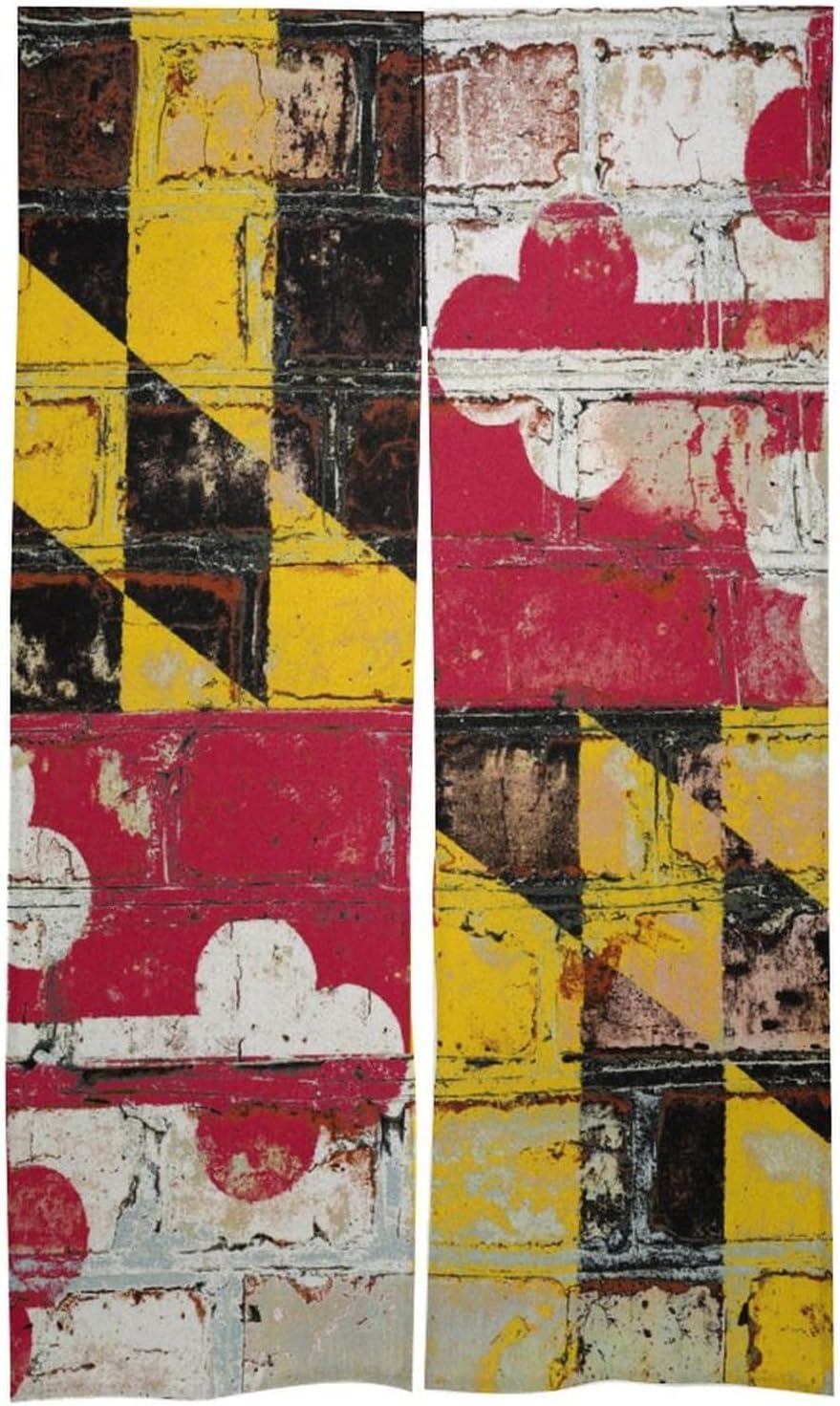 Maryland State Flag Baltimore Oriole Bird Susan Flower Light Blocking Door Curtain, Suitable for Bedroom Entrance