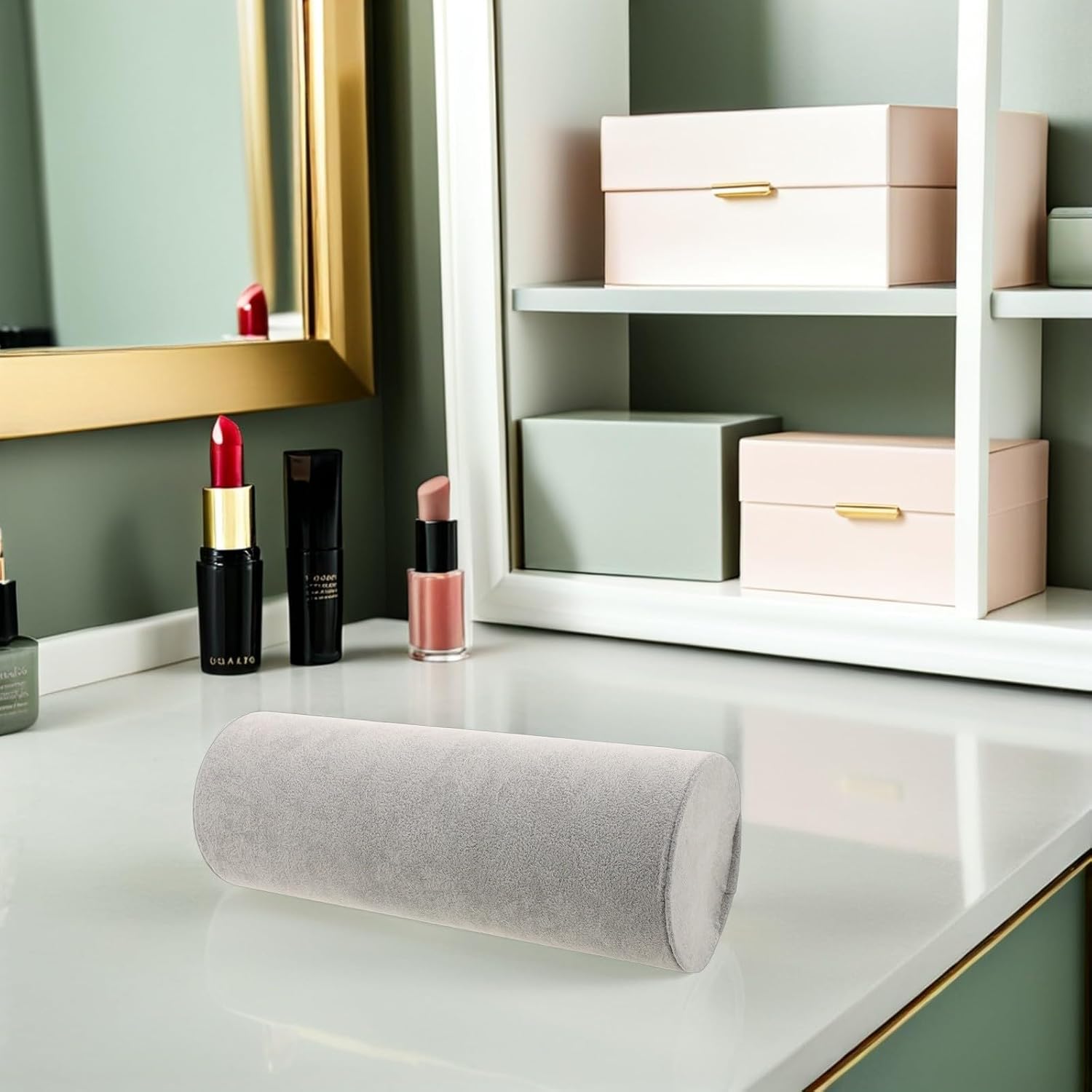 Velvet Cylindrical Jewelry Organizer with Single Tube Design for Headbands and Bracelets, Stable and Easy Sorting Storage Rack for Vanity and Dressing Areas, Minimalist Hairband
