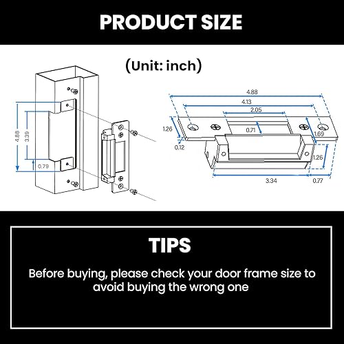 Miniatura 2 de Cerradura de puerta eléctrica resistente estándar ANSI para sistema de control de acceso de puerta, seguro a prueba de fallos, control de acceso