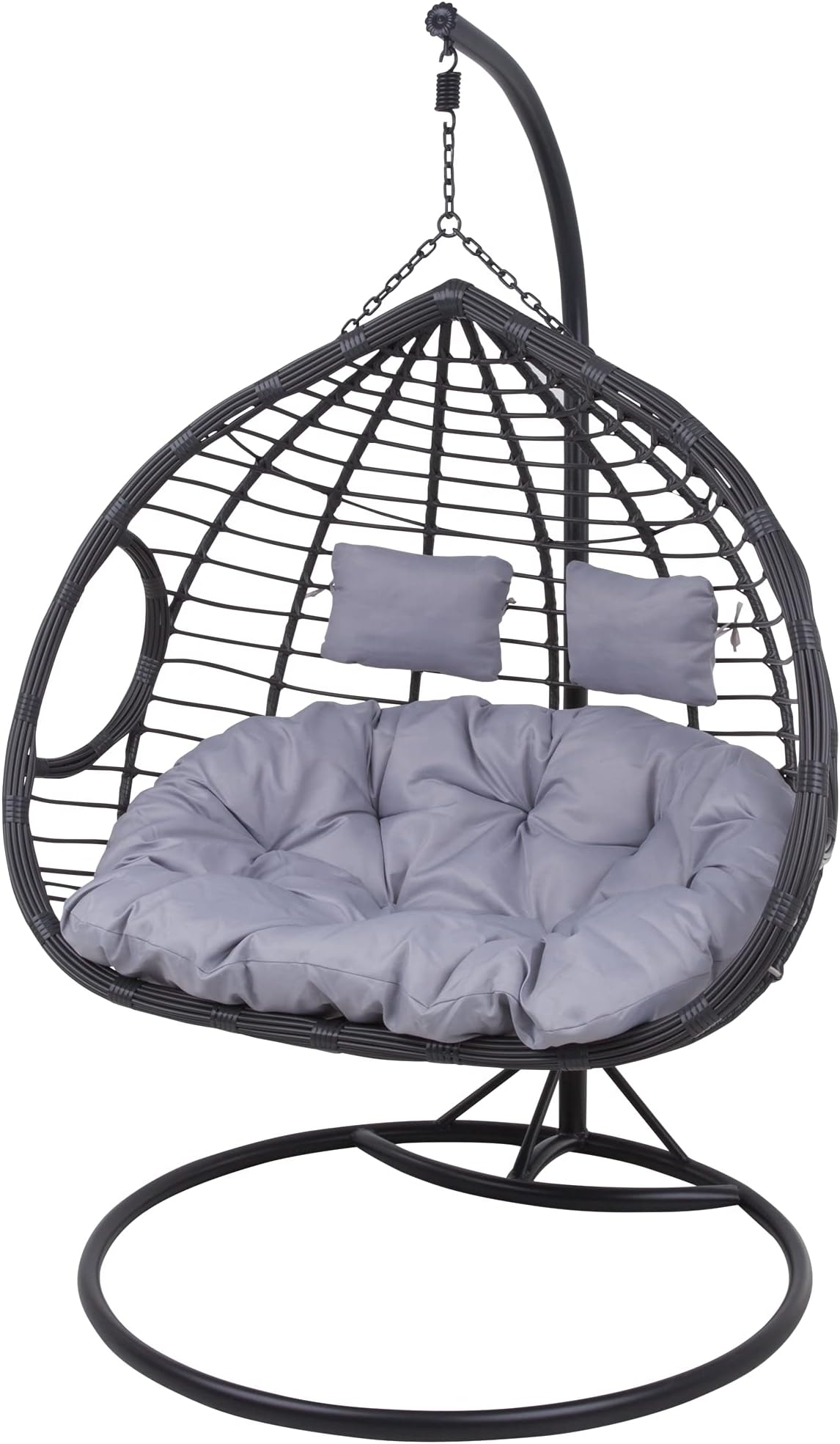 PATIO Hängesessel mit Gestell 2 Personen Hängestuhl 2 Sitzer Indoor