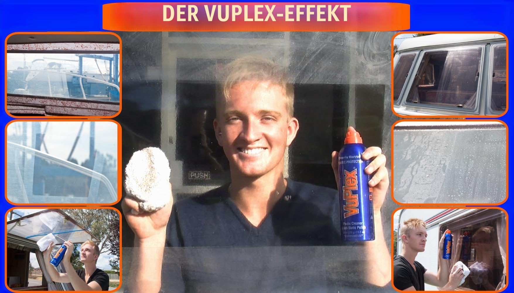 Kunststoffreiniger und antistatische Politur VuPlex für Acrylfenster von Wohnwagen, 445ml