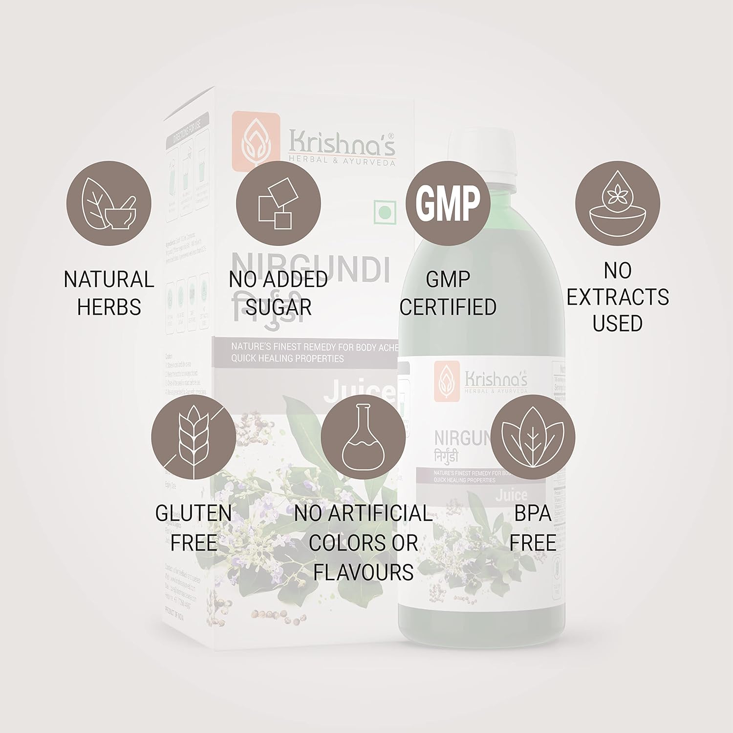 Krishna's Nirgundi Swaras - 500 ml | Natural Pain Reliever | Supports Joint and Bone Health 7 71WS5cErRgL. SL1500