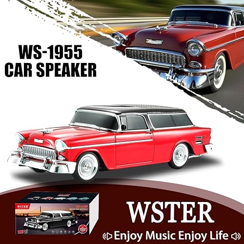 Miniatura 2 de WS-1955 Retro Sedan Altavoz Bluetooth  Sonido HD, Radio FM, TWS estéreo, luces LED de fiesta, reproducción USBTF, micrófono manos libres  Decoración