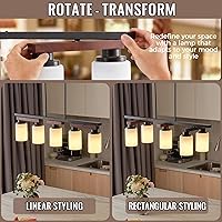 Vista 2 de Iluminación de isla de cocina de 5 luces y accesorios de luz de comedor de granja sobre mesa, colgante de techo rústico ajustable colgante lineal