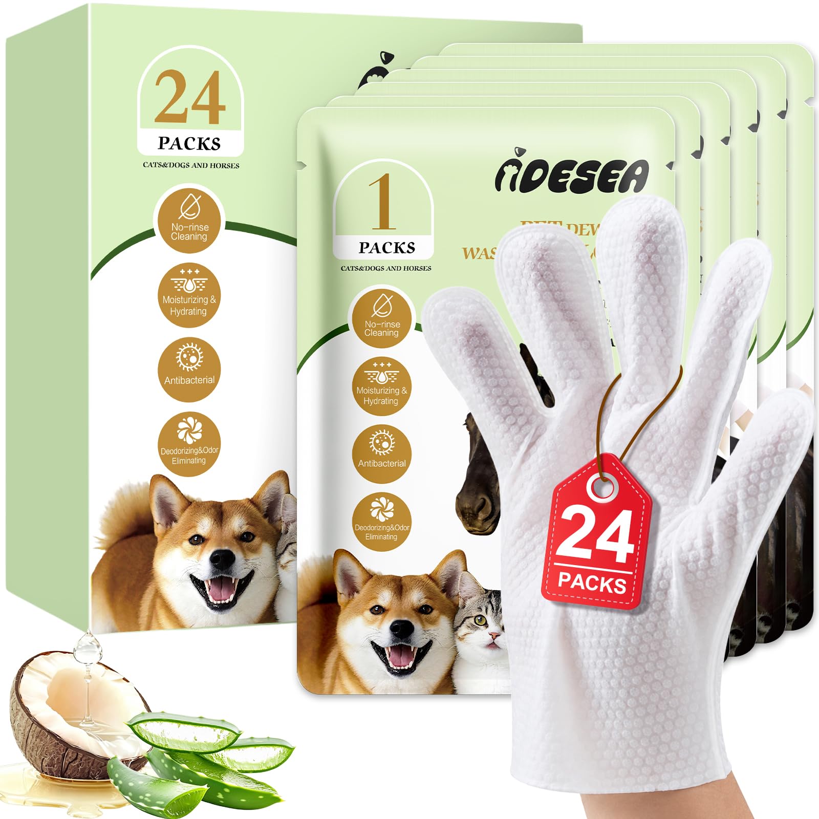 2026 Upgrade Dog Wipes for Dogs & Cats, Pet Cleaning Glove Wipes