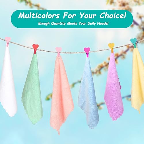 Miniatura 4 de HOMEXCEL Paquete de 50 paños para bebé, toalla de baño de microfibra de forro polar coral para bebé, 7 x 9 pulgadas, extra absorbente y suave, paño