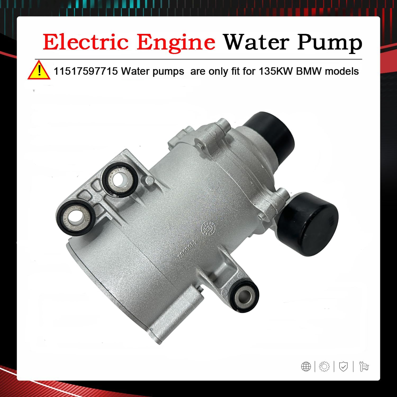 11517597715 Electric Engine Water Pump Compatible with BMW 320i 2012-2015 2017-2018, 320i xDrive 2013-2018, X1 2012-2015, Z4 2012-2013, F30 E84 E89 L4 2.0L, Replaces 11517571508
