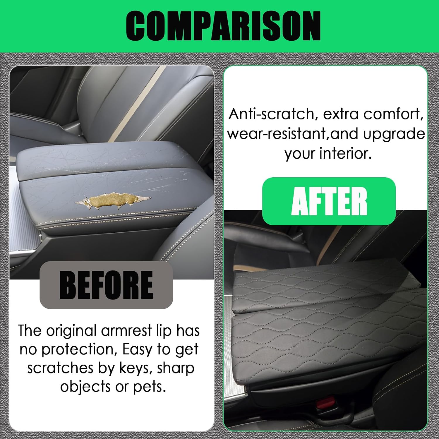 Center Console Cover for Mazda CX90 2024 2025 2026 - Stylish Upgrade & Scratch Resistant Armrest Cover Thick with Storage Pockets for Mazda CX-90 Interior Accessories (Only For Double Top Console Lid)