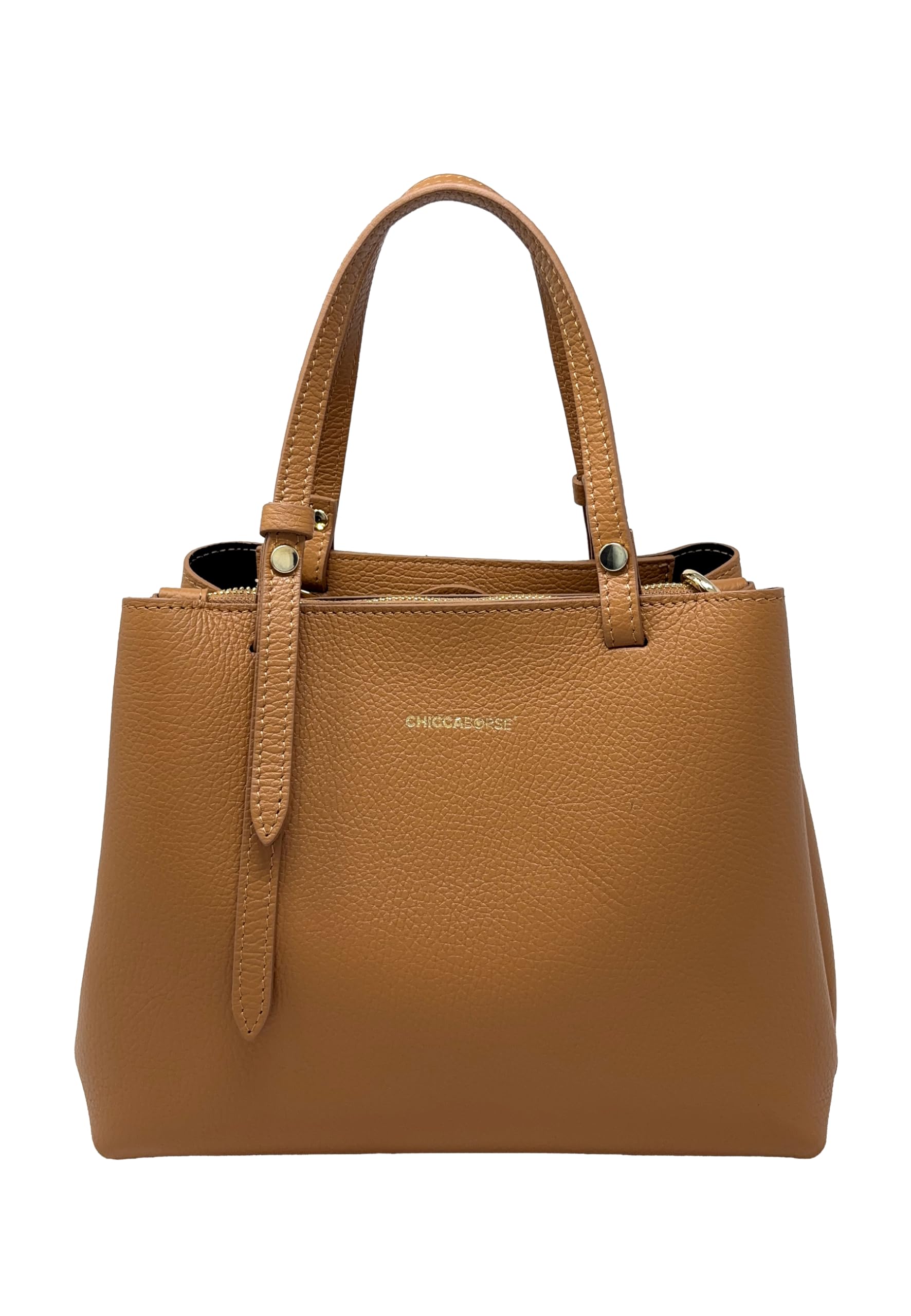 Chicca Borse Borsa a Mano Elegante da Donna in Pelle Martellata con Tracolla