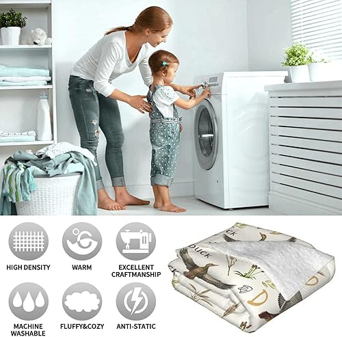 Miniatura 8 de Manta de pato mallardo, ultra suave y acogedora manta de animales de pato para mujeres y hombres, bonita manta de pato para sofá y cama, regalo para