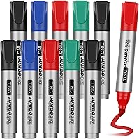 Vista 1 de Fuutreo 10 Pack Jumbo Permanent Markers Bulk Large Chisel Tip Permanent Markers Quick Drying Waterproof Big Huge Poster Pens for Office, Logistics
