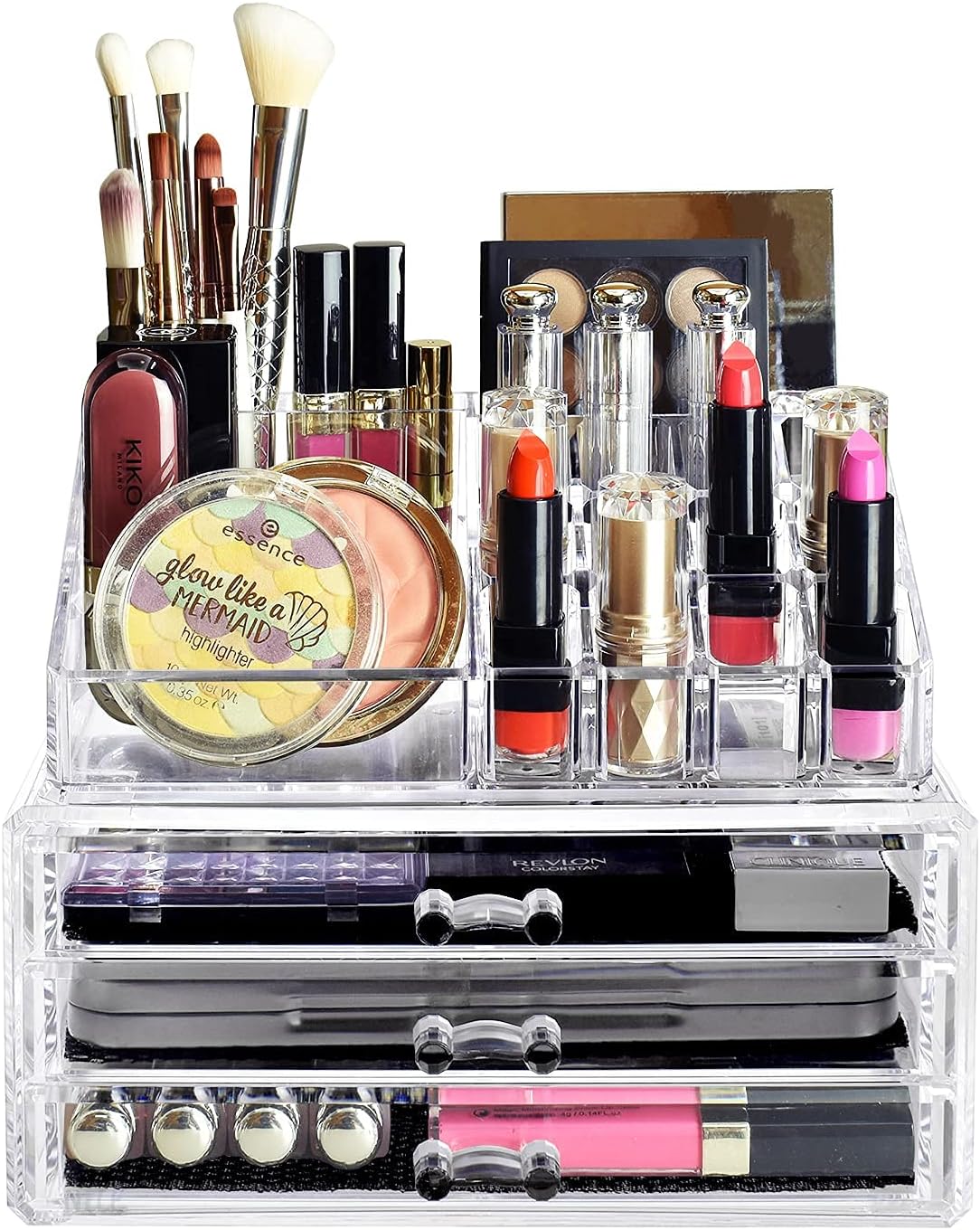 Ikee Design Acrylic Jewelry & Cosmetic Storage Display Boxes Two Pieces Set.