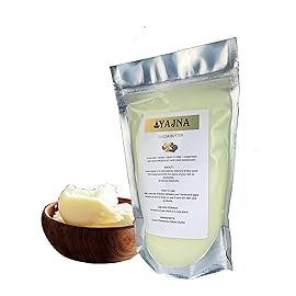 Yajna Organic Raw Cocoa Butter 100% Pure,Natural & Unrefined| Skin Moisturizer For Face, Body & Hair| 8 OZ/230 GM Ivory/White Grade A | DIY Creams, Balms, Lotions, Soaps| Softens Dry & Tough Skin