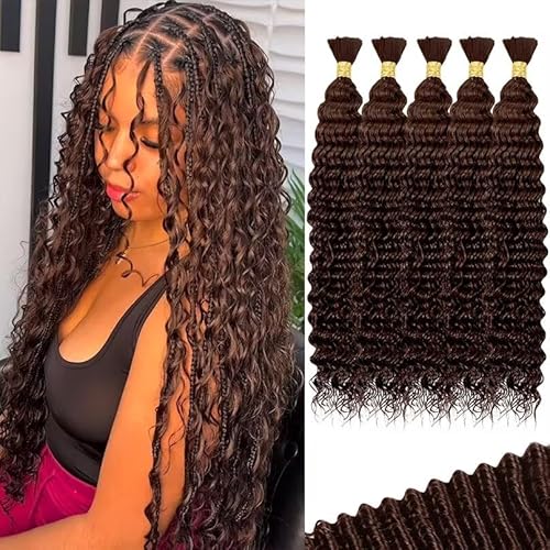 12A #4 Chocolate Brown Human Braiding Hair for Boho Braids