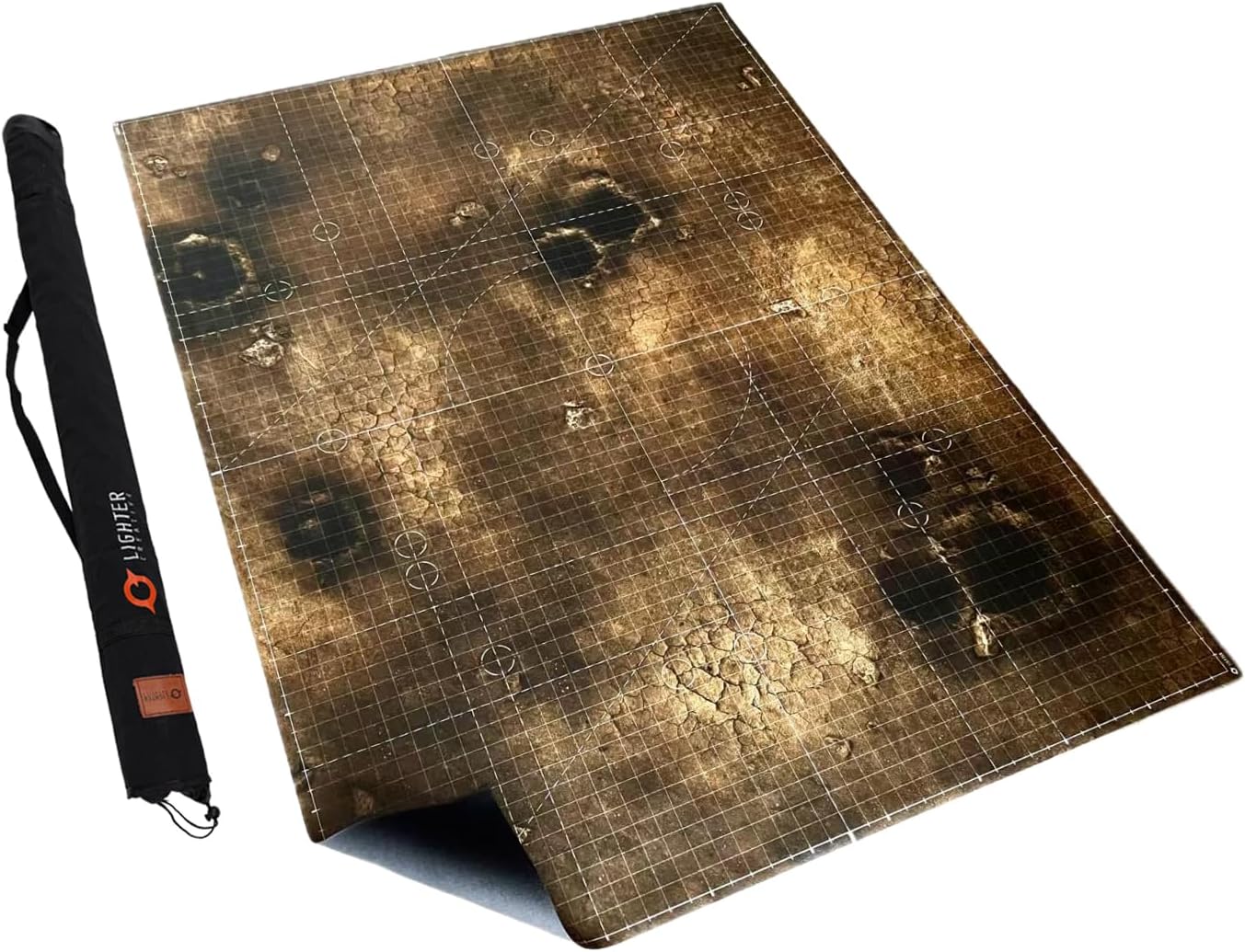 44'' x 60'' Battle Mat Gridded War-Gaming Mat for WH40K Pariah Nexus Deployment Zone - Made of Synthetic Leather, Wasteland Patterned, Boxed Package