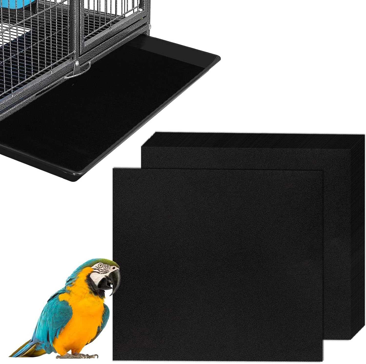 Peiiwdc of 30 Cleanup Felt Liners for Bird Cages for, Parakeet, Conure Cage Mat for Throwaway Accessories for Parakeets
