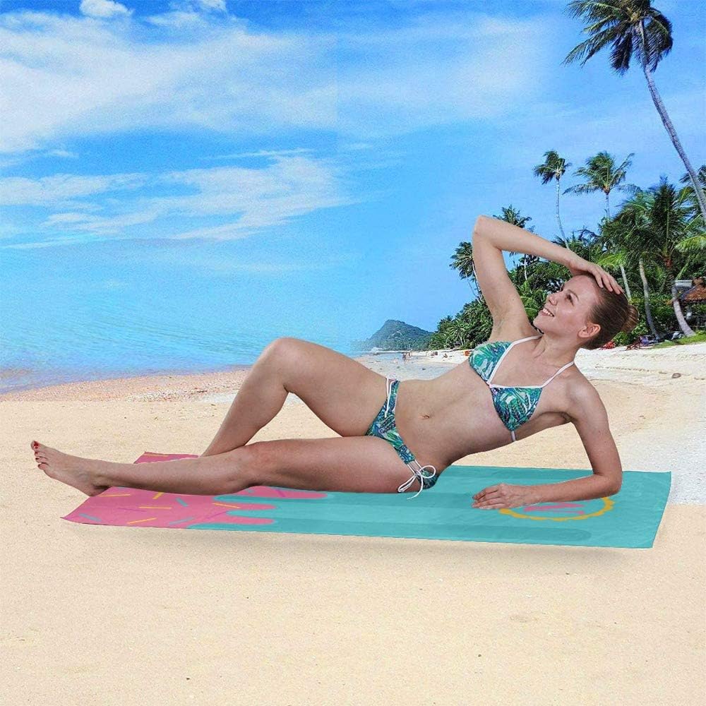 Cute Donut Initial Personalized Beach Towels with Name for Adults Kids Girls Boys Women Men,Custom Microfiber Towels for Travel,Beach,Bathroom,Pool,60X30 Inches