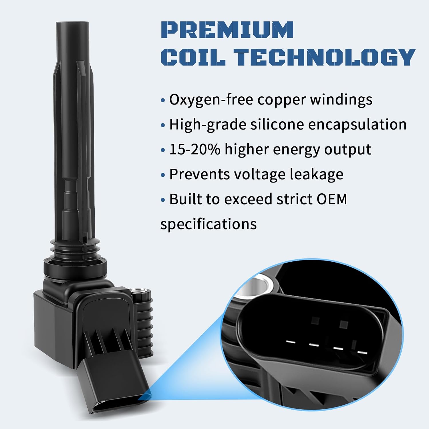 Ignition Coil Pack Iridium Spark Plugs 4 Packs Fits for 1.8 2.0 2014 2015 2016 2017 2018 2019 Volkswagen VW Passat Jetta GTI Golf Beetle Audi A3 S3 A4 L4 2.0L Coils, Replaces UF771 UF765 06J905110G