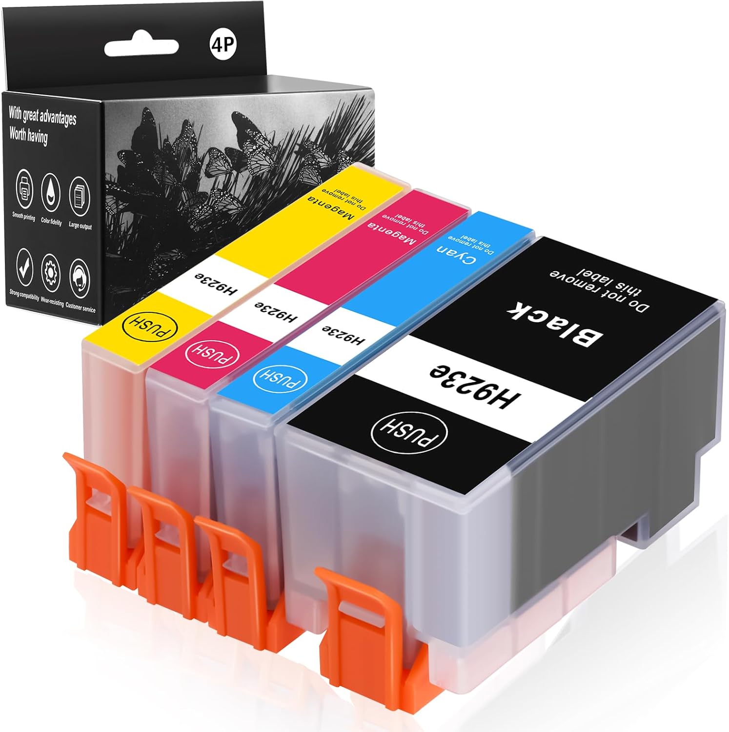923XL 923e Ink Cartridges for HP OfficeJet Pro 8130e 8135e 8139e 8138e 8122e 8120 8124e 8125e 8130 8132e 8134e Printers (4 Pack with Chip)