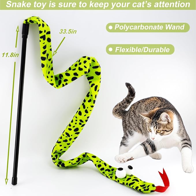 Varita interactiva para gato con ratón y catnip, pack 8 miniatura 6