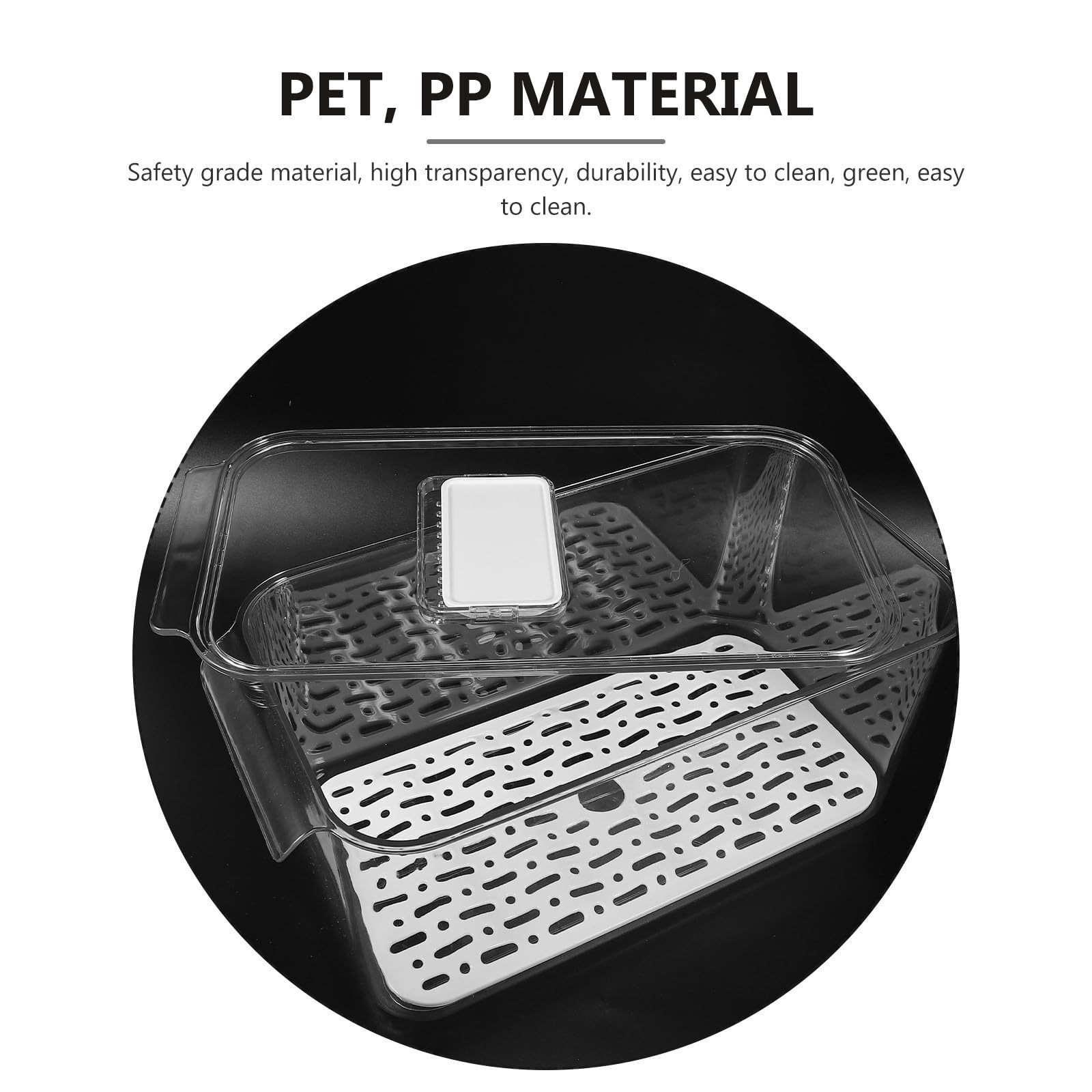 Contenedor de Almacenamiento para Refrigerador Pet Pp Gran Capacidad | Bandeja de Drenaje, Sellado Hermético para Conservación, Organización de Frutas y Verduras