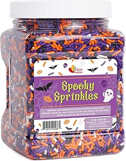 Halloween Sprinkles - Bulk Sprinkles - 1.6 LB - Orange, Black, Purple and White Jimmies