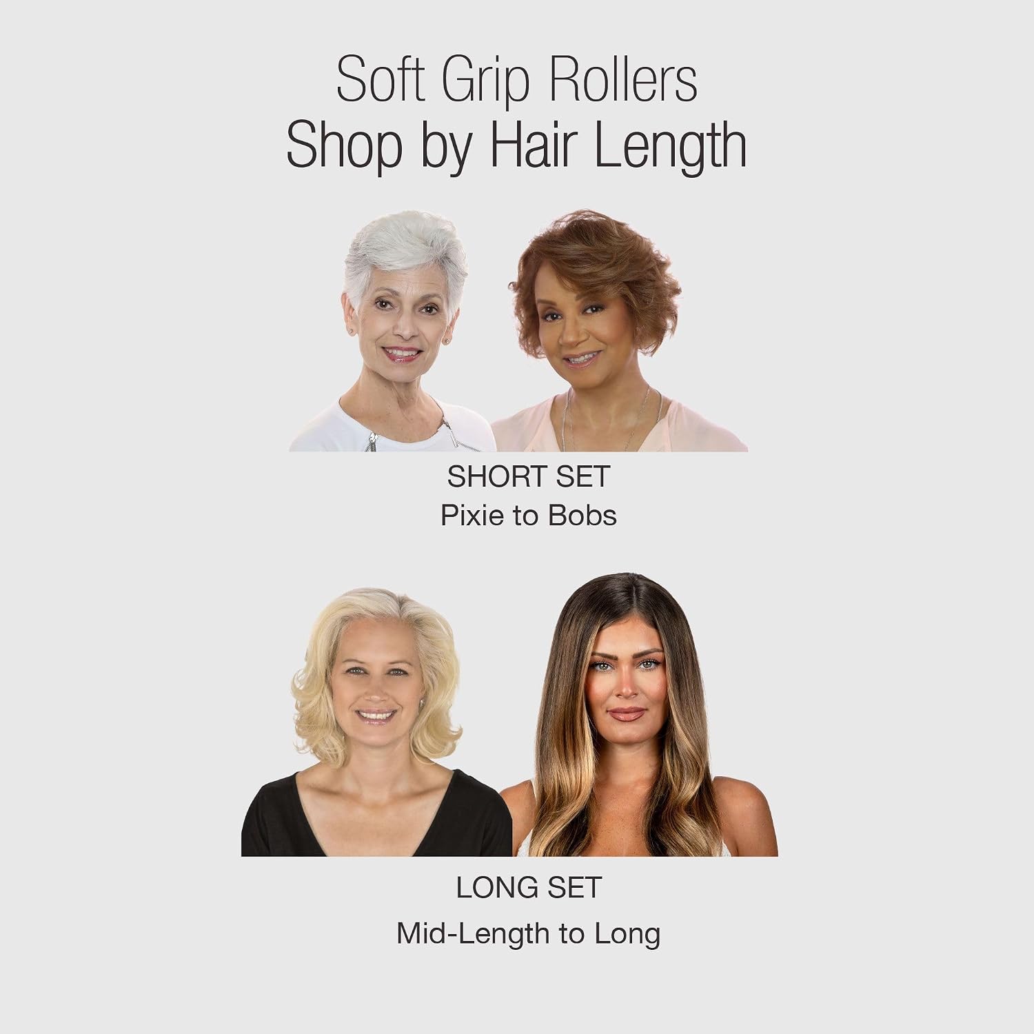 CALISTA Volumizing Soft-Grip Rollers, Long Set, Heatless Hair Rollers for Long Hair, Rollers for Hair Volume, Soft Curls & Waves, Hair Styling Tools For Damage Free Lift & Body, 18 Piece Set
