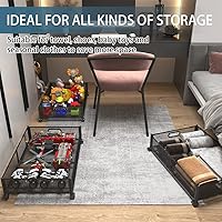 Vista 6 de Under Bed Storage Containers, Shoe Storage With Wheels, Foldable Bedroom Storage Organization with Handles, Under Bed Storage Bins Drawer For BLACK