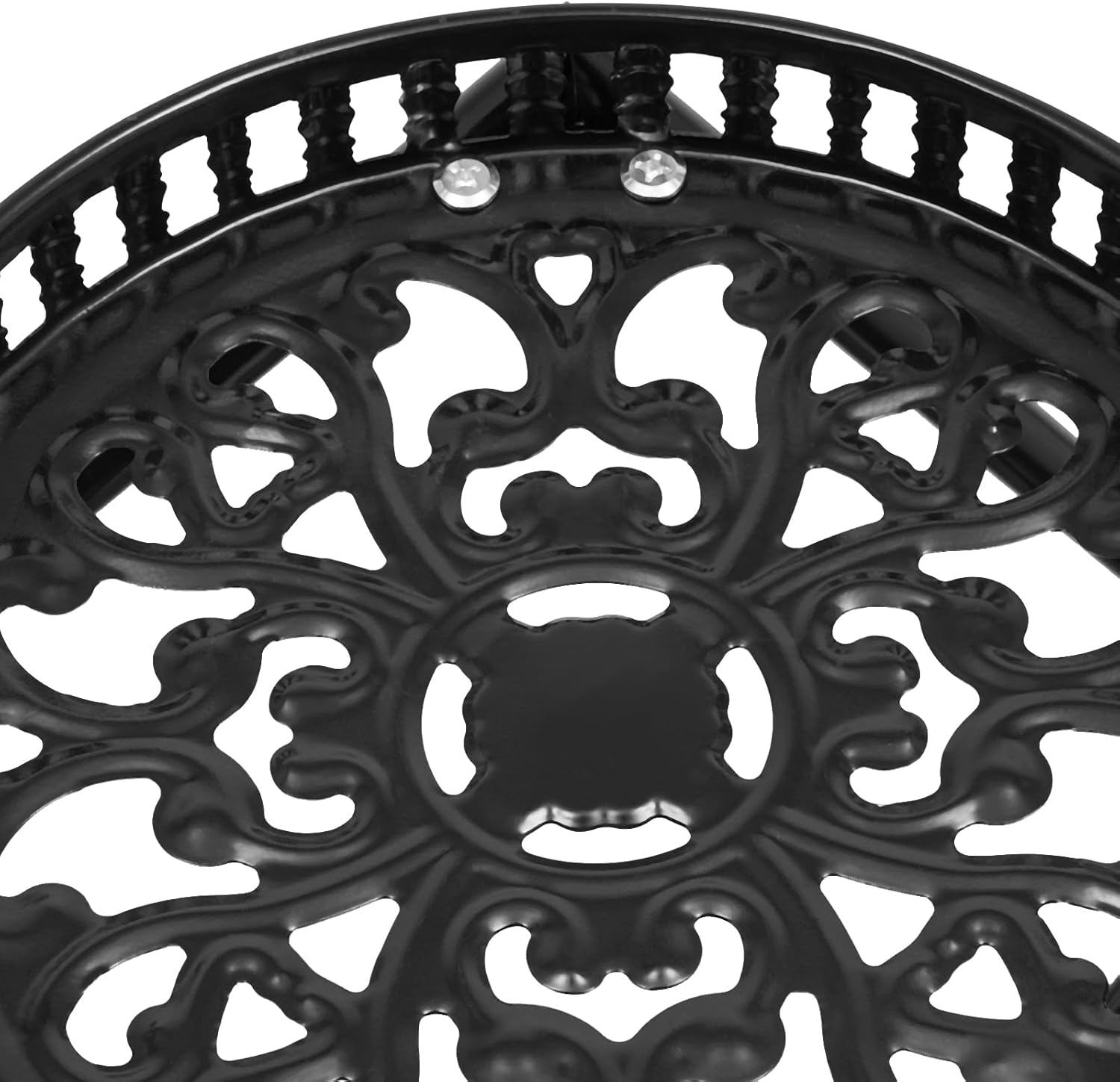 Indoor Outdoor 6 Pot Plant Stand with Rollers, Black Heart-Shaped Flower Pots Holder Utility Storage Organizer Rack Plant Shelf for Balcony Patio Garden Living Room Home