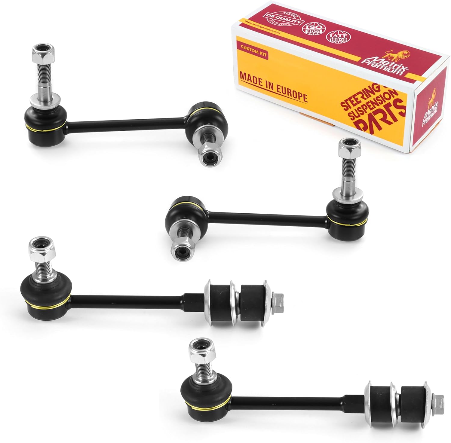 Metrix Premium Chassis Parts - 4 PC Front & Rear Sway Bar Stabilizer End Link Kit Fits 2003-2022 Toyota 4Runner, 07-14 FJ Cruiser, 03-09 Lexus GX470, Replacement K90677, K90683, K80469, Made in Europe