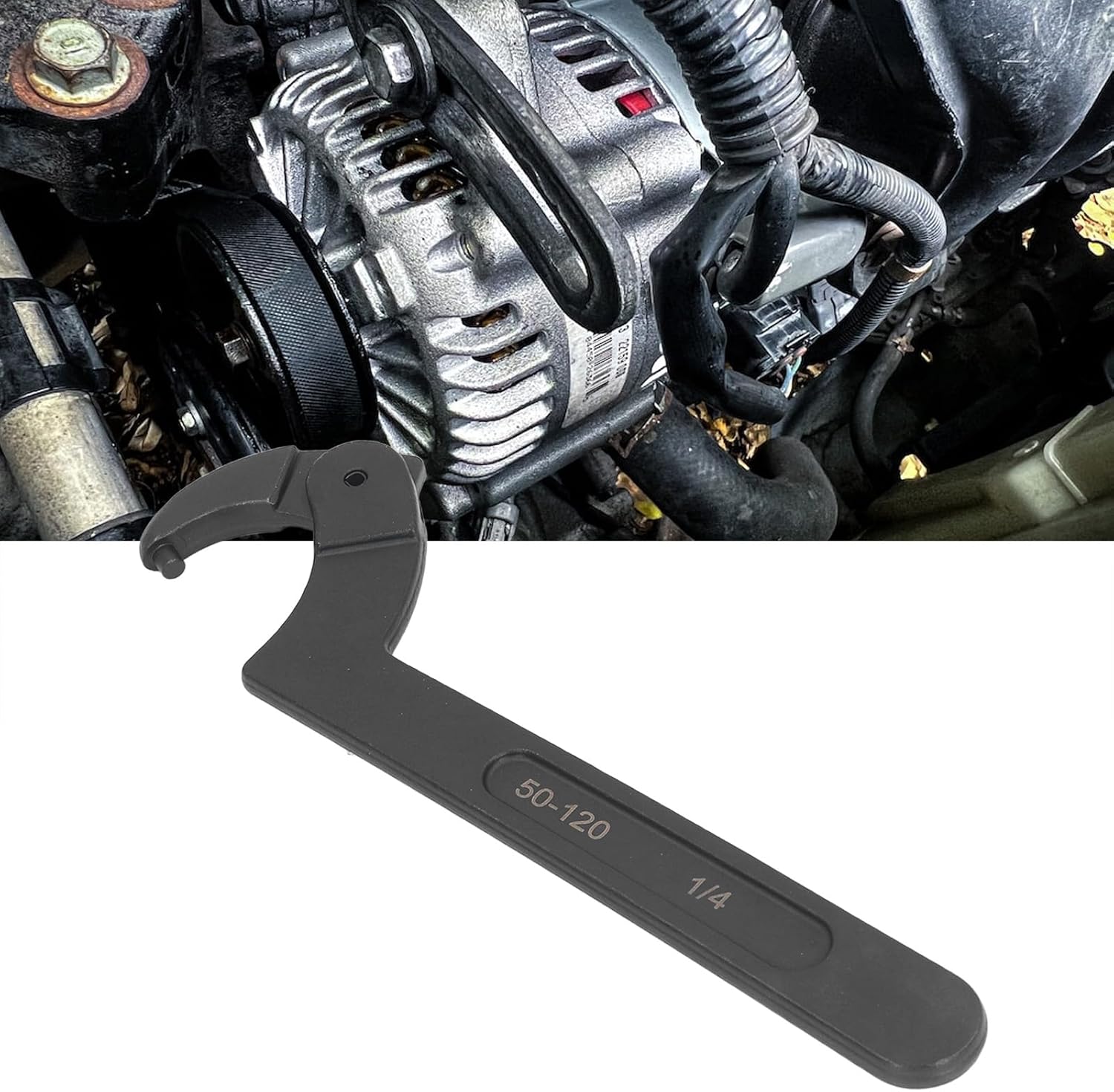 2 to 4 3/4in Pin spanner wrench, Adjustable C Hook Spanner, CRV Round Head Wrench Tool for Vehicle Machinery Maintenance