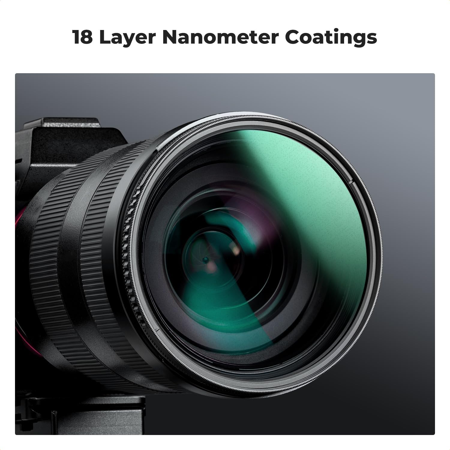K&F CONCEPT 72mm Black Diffusion 1/4 Filter + Lens Cap, Mist Cinematic Effect Filter with 18 Multi-Layer Coatings for Video/Vlog/Portrait Photography (K-Series)