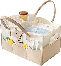 MOM CARE Baby Diaper Storage Organizer Nappies Bag For Mother Stylish Storage Bag For All Newborn Baby Products Nursery Basket -Brown