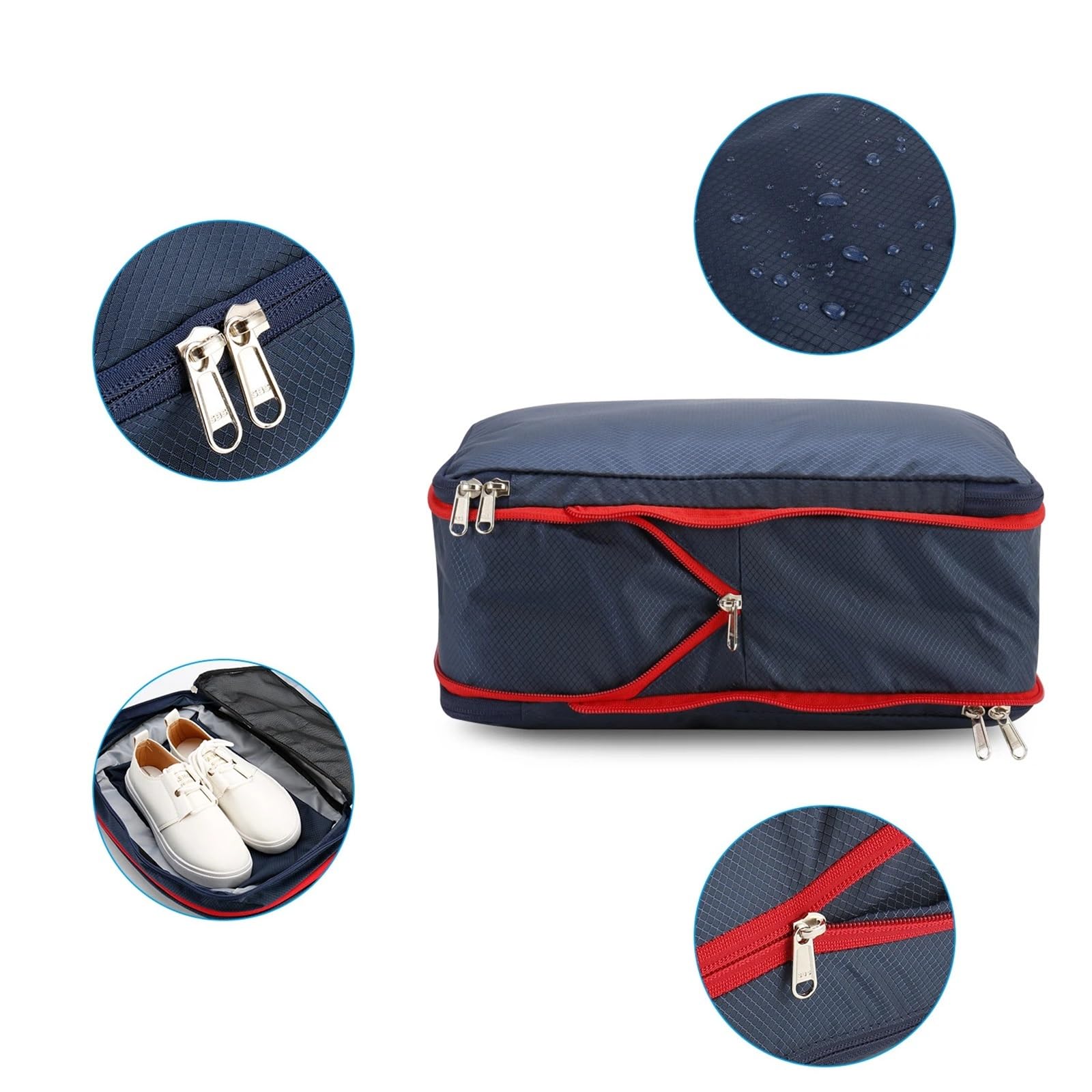 Organizzatore Da Viaggio, Compressione, Imballaggio, Sacchetti For Riporre I Vestiti, Grande Capacità, Impermeabile, Cubo Con Cerniera Organizer per valigie(Green)