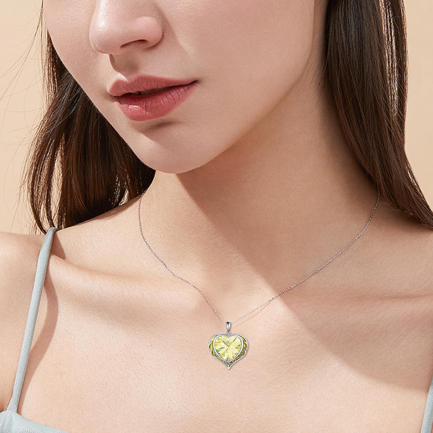 Necklaces for Women, Love Heart Pendant with Austrian Crystals, Jewelry Gifts for Wife, Sterling Silver Heart Necklaces, Birthday or Chrismas Holiday Gifts for Her, Mom - Image 2