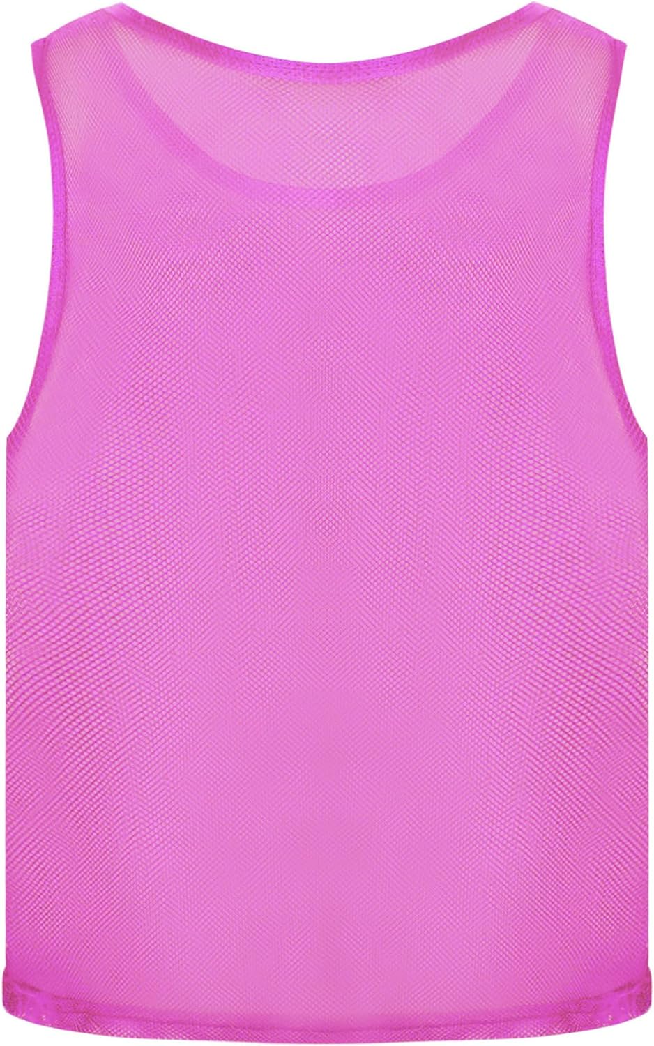TiaoBug Unisex Kids Hollow Out Mesh Fishnet Vest Sleeveless See Through Basketball Football Scrimmage T-Shirt
