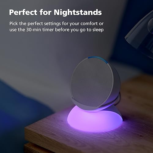 Miniatura 5 de Mission - Soporte de luz 2 en 1 con carga USB-C para Echo Pop, teléfonos inteligentes, tabletas y otros accesorios (luz nocturna multicolor y