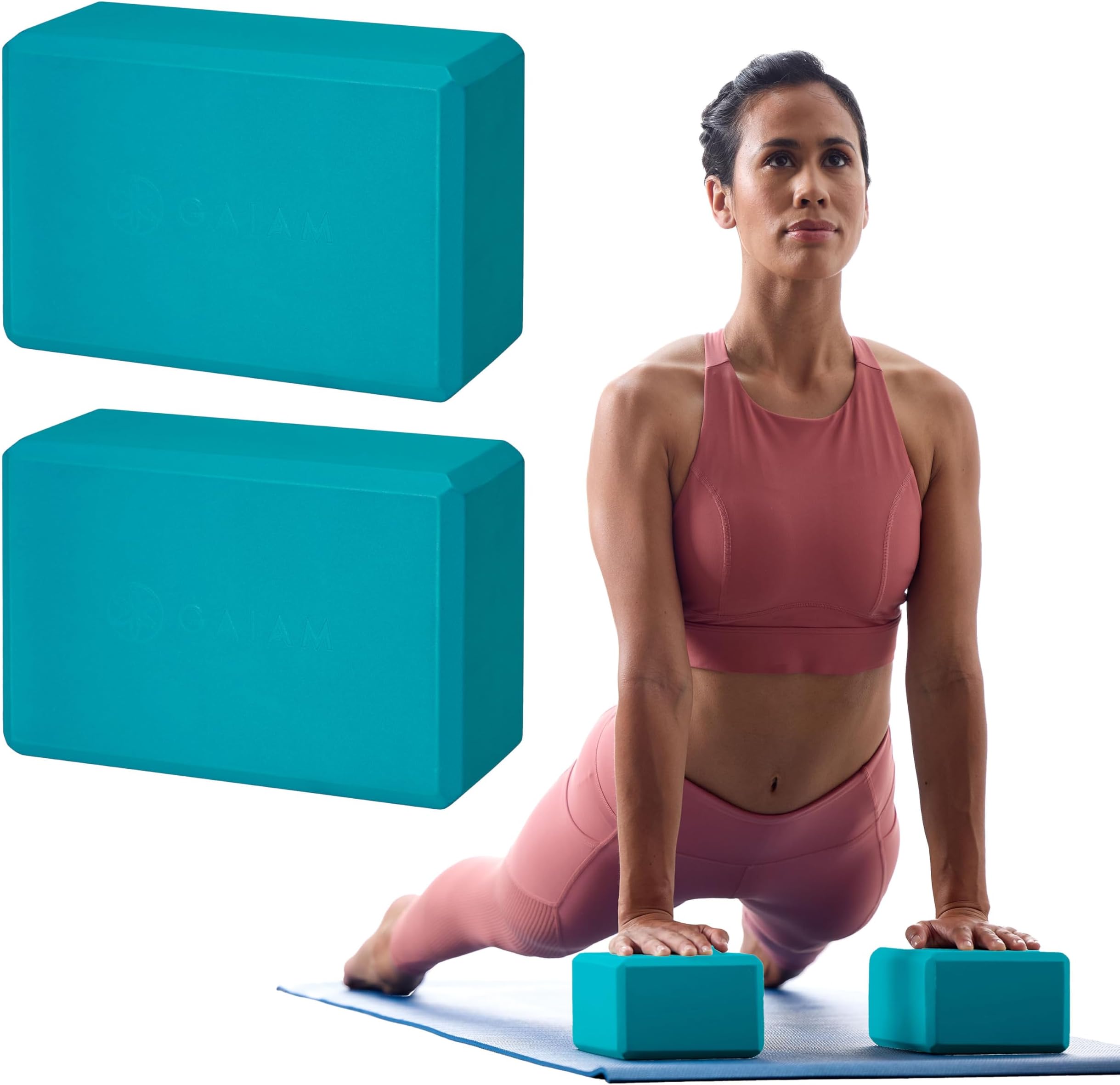 Gaiam Yoga Block - Supportive Latex-Free Eva Foam - Soft Non-Slip Surface with Beveled Edges for Yoga, Pilates, Meditation