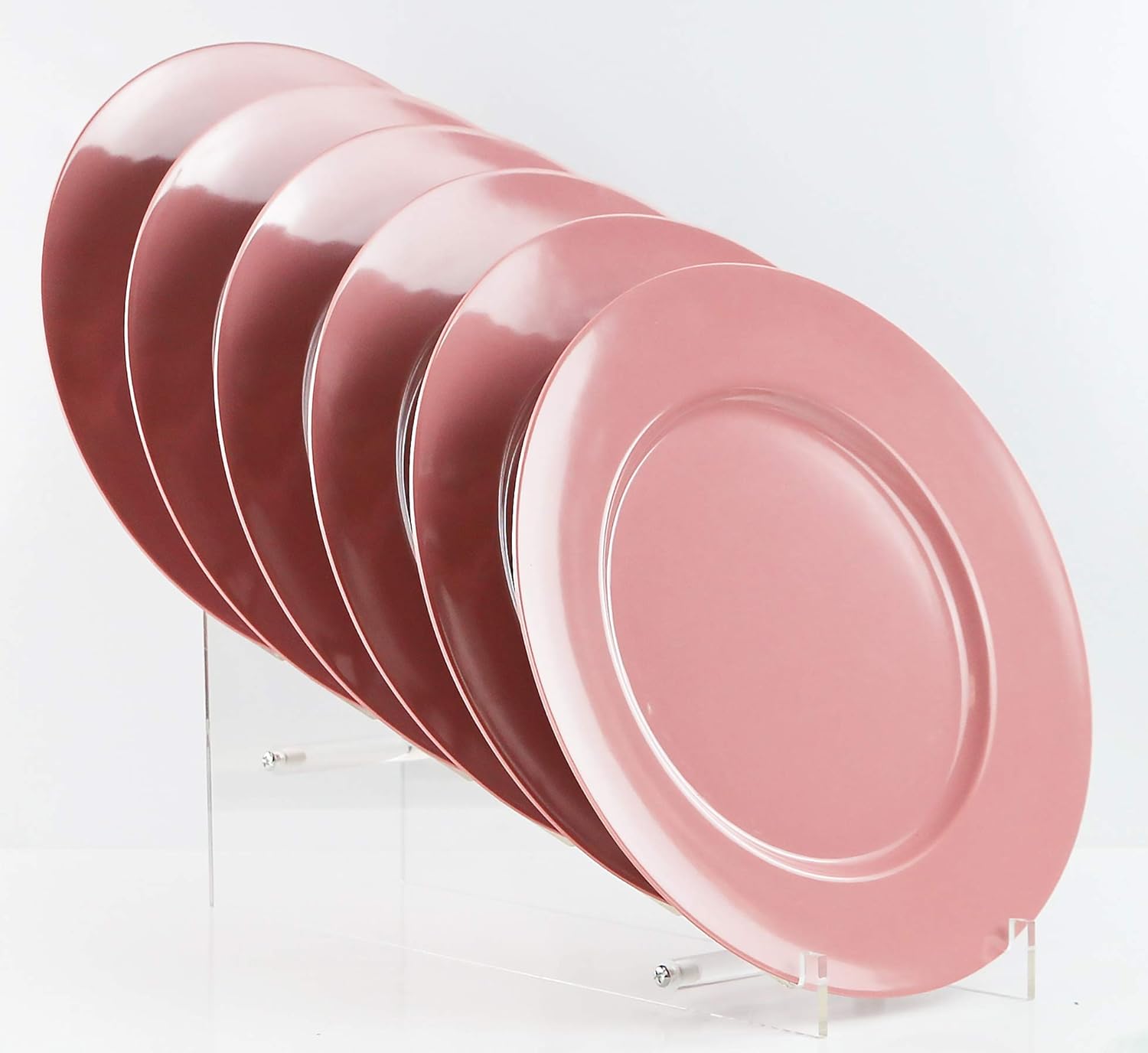 Calypso Basics Melamine Dinner Plates Set of 6,10 inch, BPA-Free, Non-Toxic, Break-Resistant, Dishwasher Safe, for Indoor and Outdoor use, Pink, by Reston Lloyd