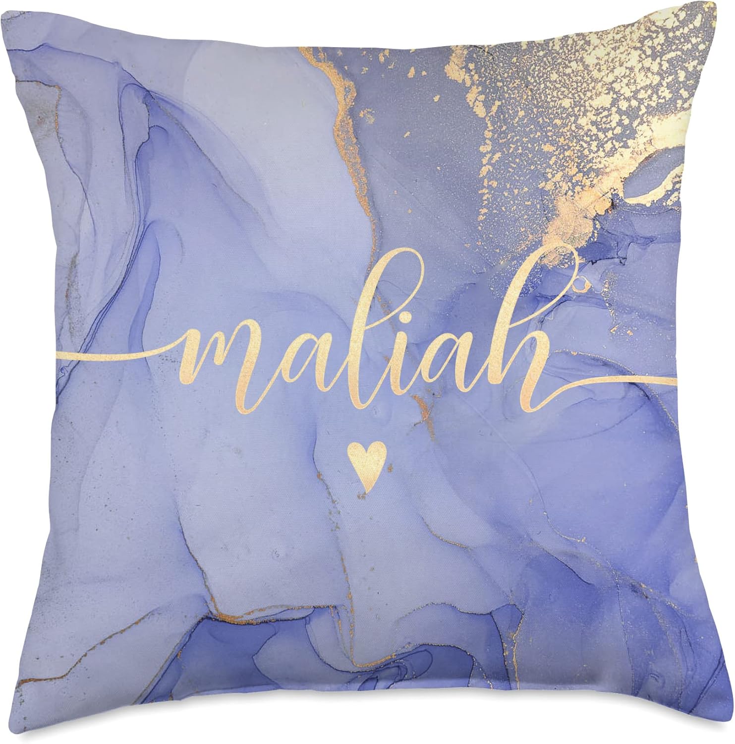 Maliah Letter M Initial Cute Purple Personalized Throw Pillow