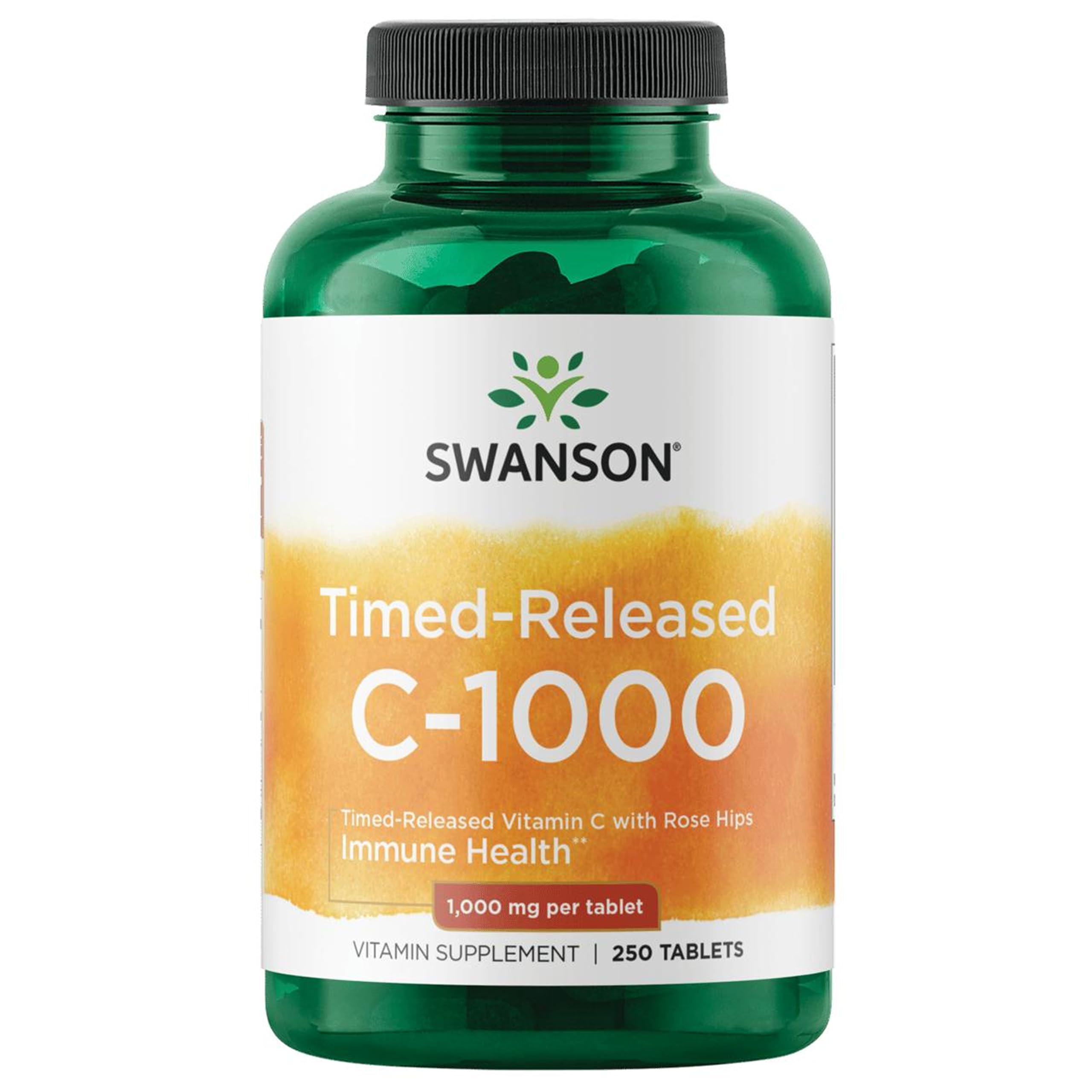 Swanson Timed-Release Vitamin C with Rose Hips 1000 mg, 250 Tablets, 1 Pack 250 Count (Pack of 1)