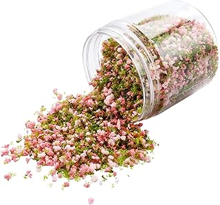 Wanwanzi Colorful Tree Powder Model Tree Tufted - for Miniature Models, Architecture - for Fairy Gardens, Diorama Scenery, Railways and Model Displays (Pink)