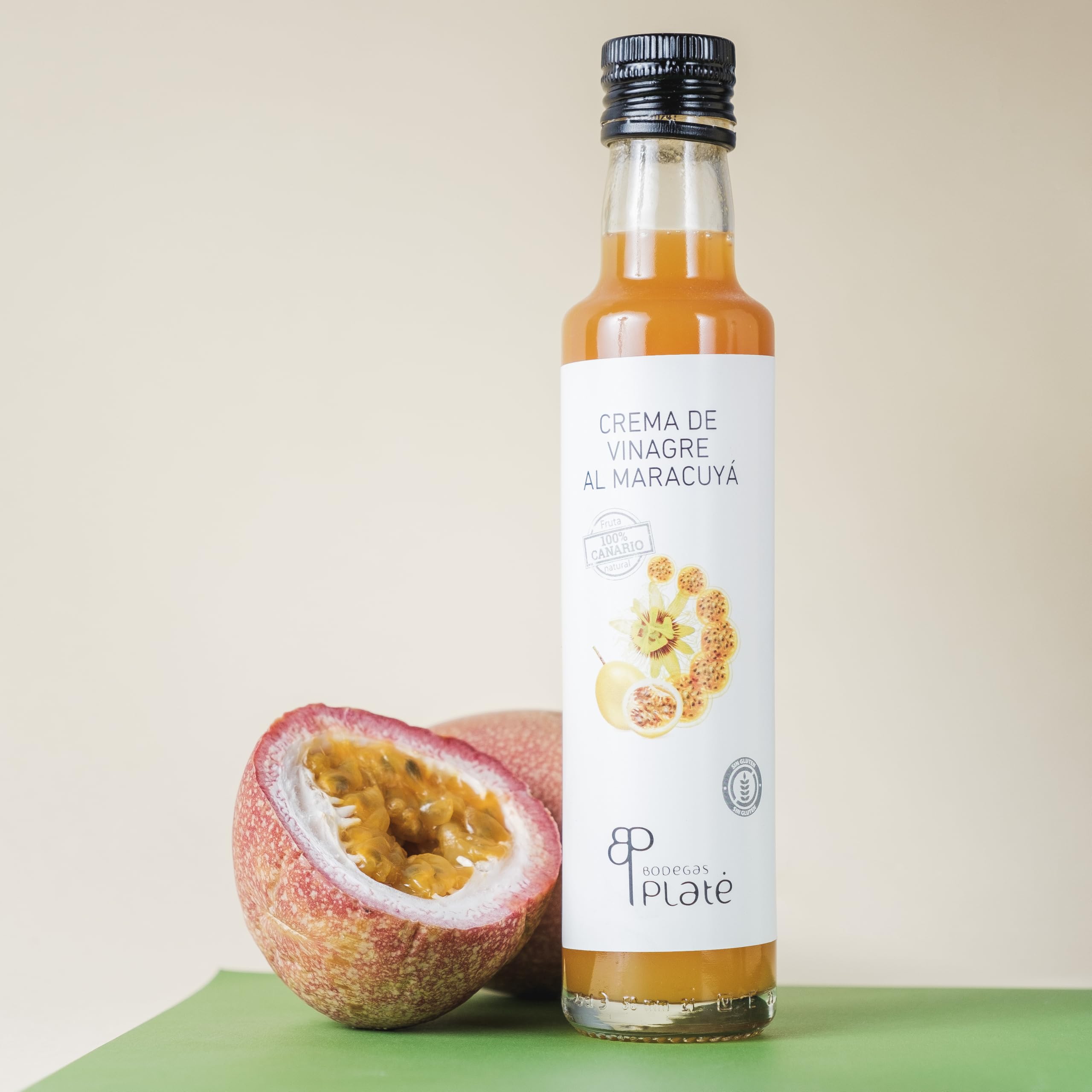 Crema de Vinagre de Maracuyá 250 ml Aderezo frutal vegano sin gluten