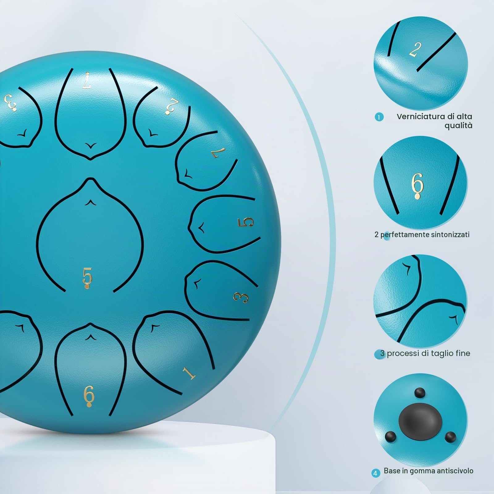 Steel Tongue Drum 12 Pollici 13 Note Acciaio Lingua Tamburo Percussioni Strumenti di Guarigione del Suono per L'istruzione Musicale Intrattenimento Meditazione Yoga