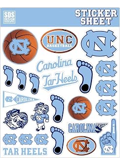 North Carolina Tarheels UNC Basketball Sticker Sheet