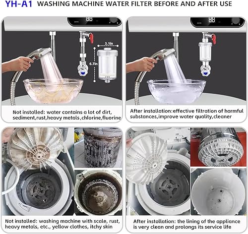 Miniatura 6 de Filtro de agua para lavadora de alta densidad de 1 micrón, sistema de filtro de agua para lavadora visible, eliminación del 99.5% de fluoruro de