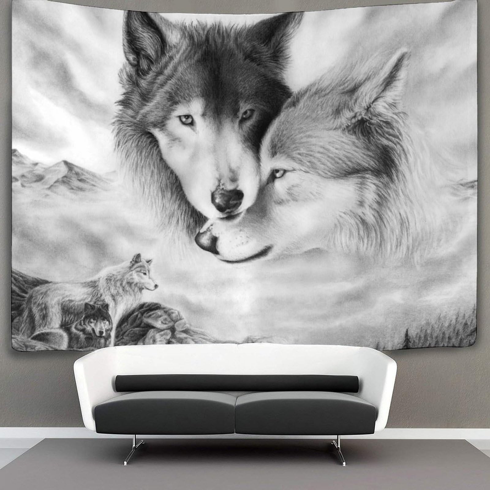 kaiyun Wolf Tapestry,Animal Wall Hanging,Wall Art for Bedroom Aesthetic Home Decoration for Living Roombedroom 70cmx100cm
