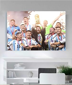 StellaStore Fifa D nya Kupas  Katar 2022 - Messi D nya Kupas  Kanvas Tablo, 50 x 70 mmc3003