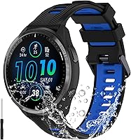 Vista 9 de Miimall Compatible con Forerunner 965 Band, 0.866 in Correa ajustable de silicona suave de repuesto para reloj deportivo Garmin Forerunner 965/965