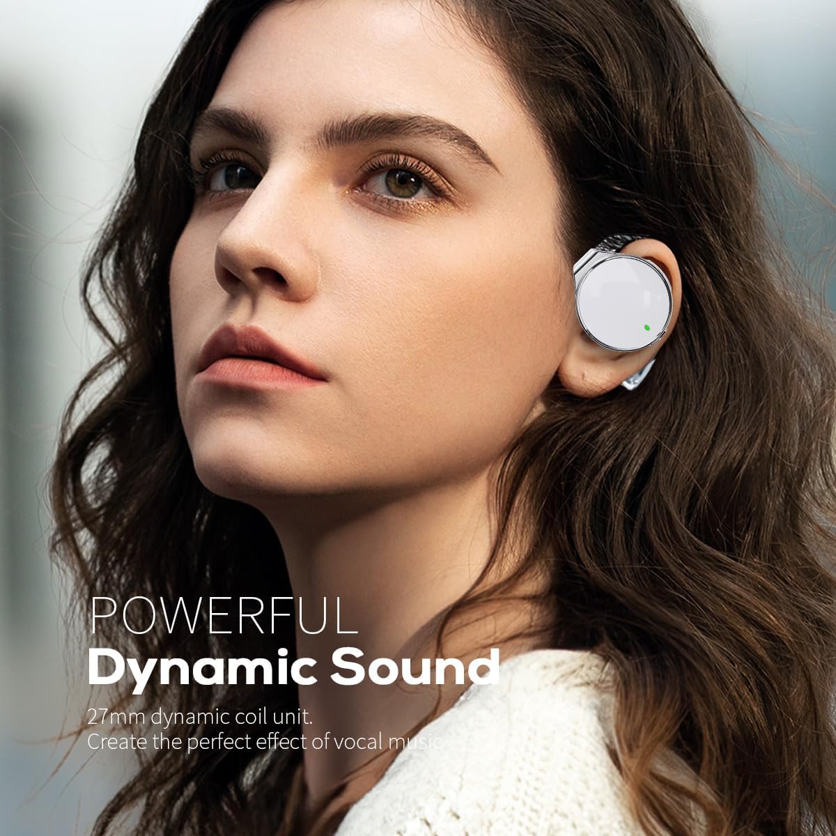 Open Ear Headphones Wireless 52hrs Bluetooth 5.4 Over Ear Hooks Headphones Earbuds with Microphone Ear Clip Earbuds Simultaneously Connect 2 Devices Clip on Earphones - Image 3